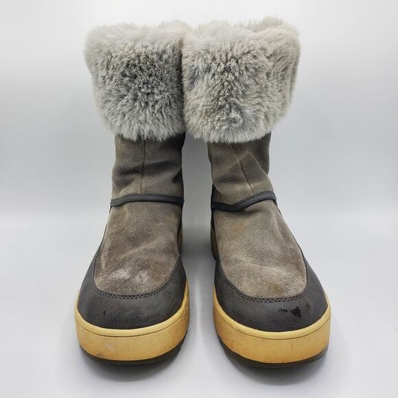 Koolaburra by Ugg Tynlee Waterproof Faux Fur Trim Outdoor Snow Boot Women 6 Grey - Picture 3 of 9